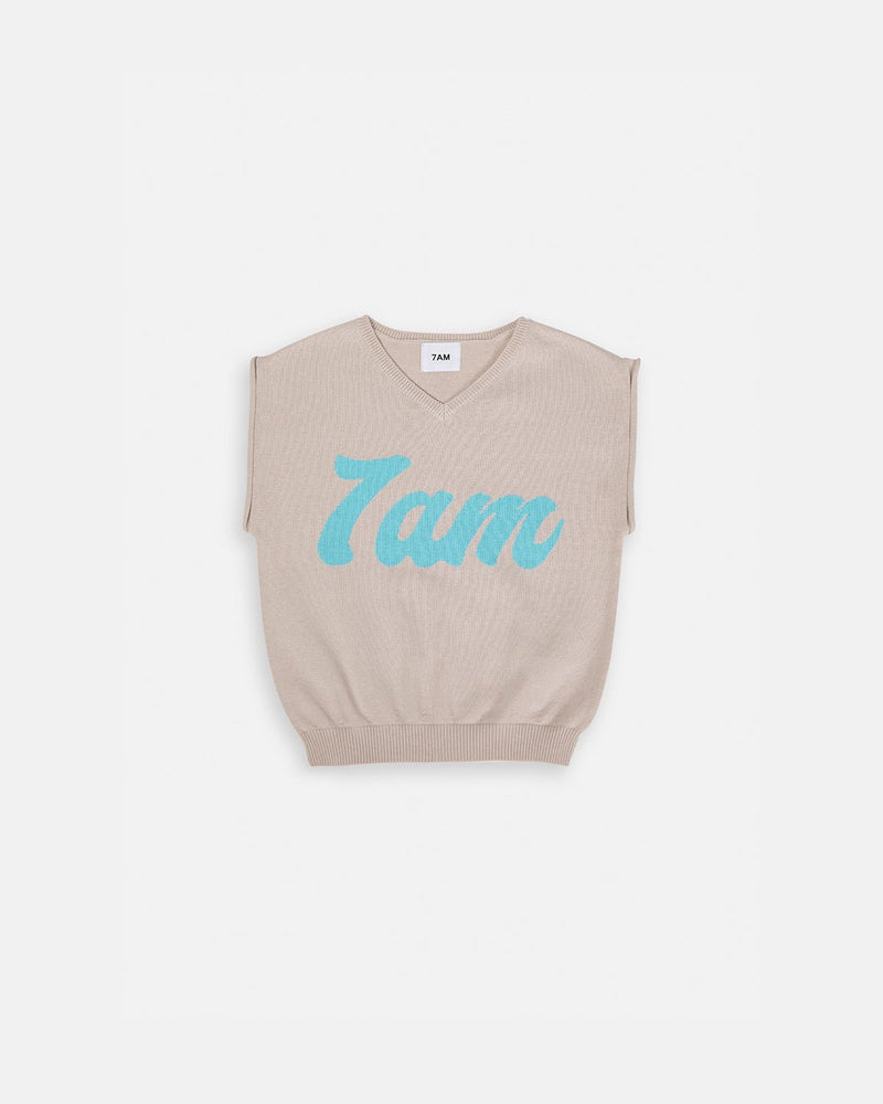 7AM - Sweater Vest Boxy Apparel & Accessories Oat 12 - 18M
