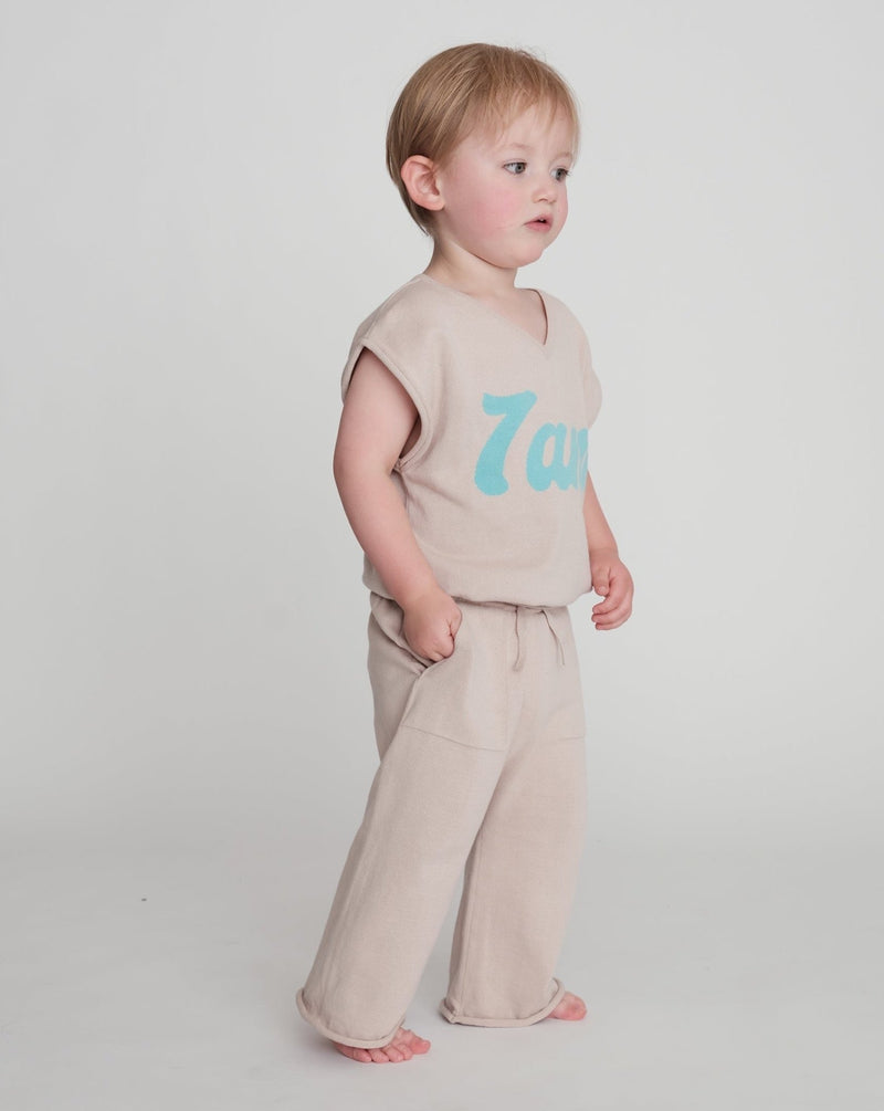 7AM - Sweater Vest Boxy Apparel & Accessories Oat 12 - 18M
