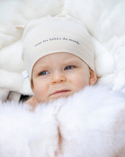 7AM - Top Knot Hat - 2 pack Mother & Baby Bondi Blue/Almond 0 - 3M