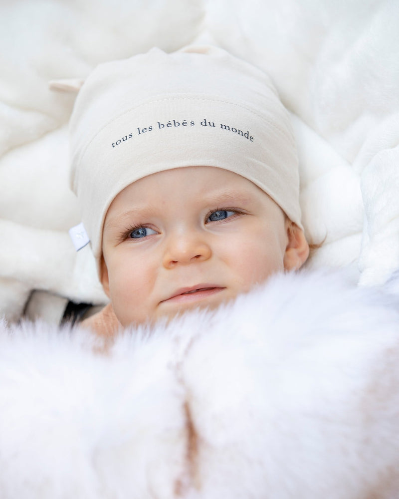7AM - Top Knot Hat - 2 pack Mother & Baby Bondi Blue/Almond 0 - 3M