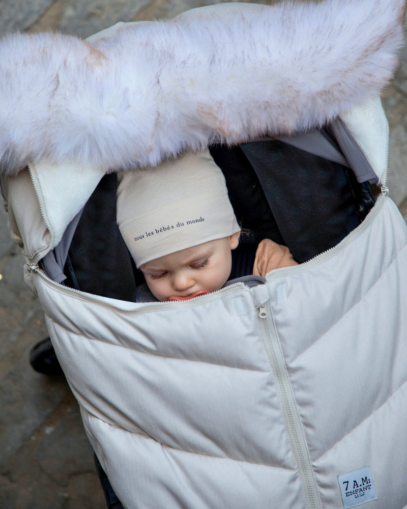 7AM - Top Knot Hat - 2 pack Mother & Baby Bondi Blue/Almond 0 - 3M