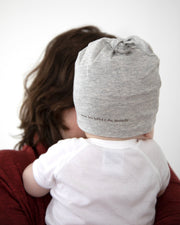 7AM - Top Knot Hat - 2 pack Mother & Baby Light Grey/Dark Grey 0 - 3M