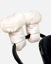 7AM - Warmmuffs Tundra Mother & Baby Heather Beige - White Faux Fur