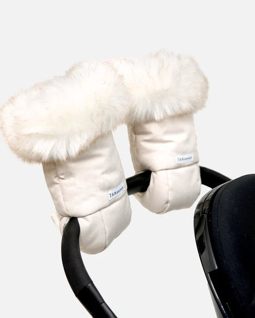 7AM - Warmmuffs Tundra Mother & Baby Heather Beige - White Faux Fur
