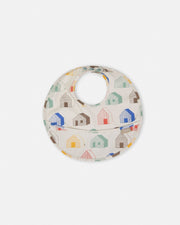 7AM - Waterproof Bib Mother & Baby Rainy Houses Teal