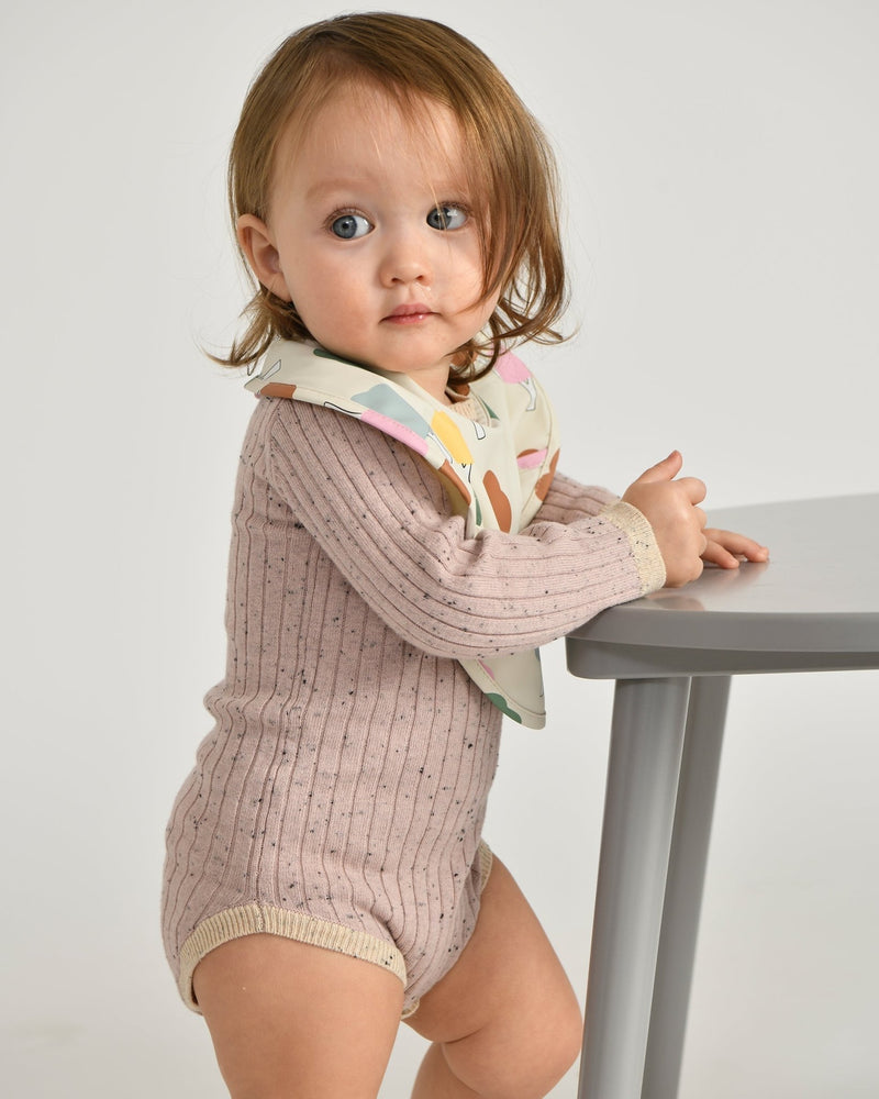 7AM - Waterproof Bib Mother & Baby Rainy Trees Beige