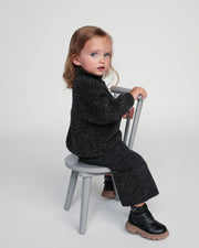 7AM - Wide Pants - Fuzzy Apparel & Accessories Black Melange 1 - 2T