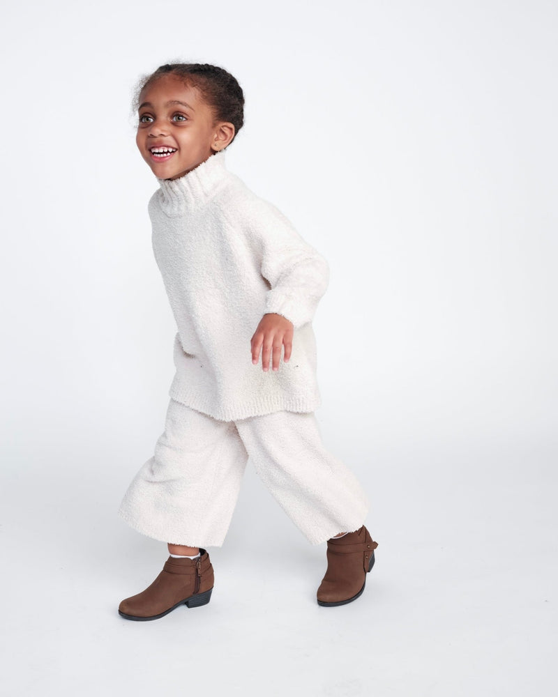 7AM - Wide Pants - Fuzzy Apparel & Accessories Ecru 1 - 2T