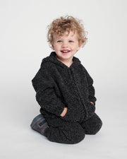 7AM - Zip Up Hoodie - Fuzzy Mother & Baby Taupe 1 - 2T