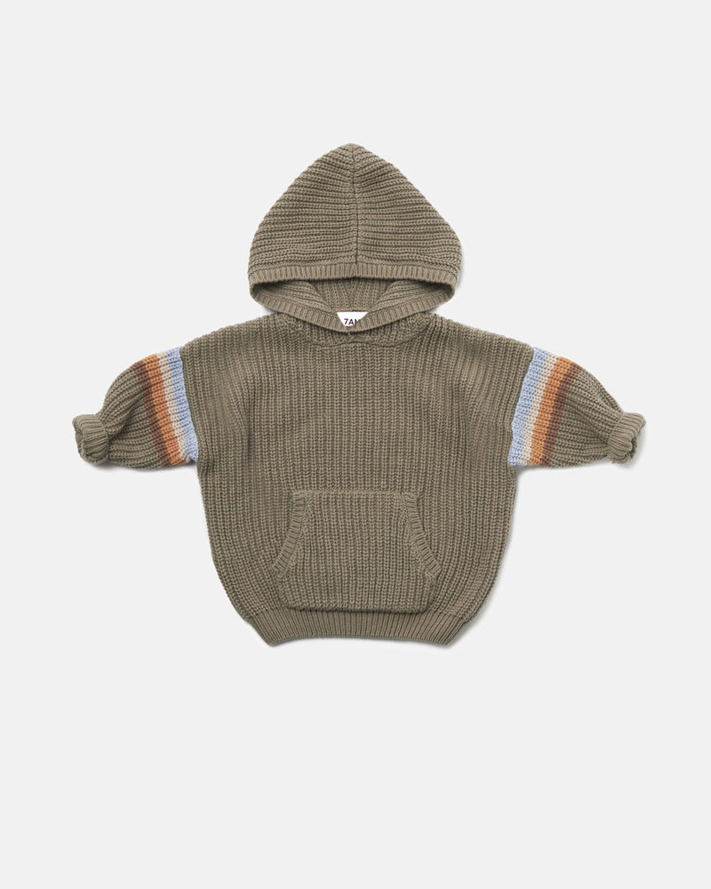 7AM - Hooded Boxy Sweater - Chunky