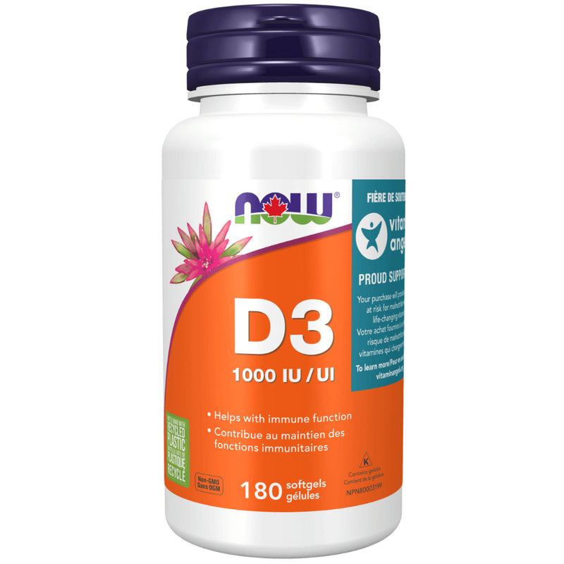 Now - Vitamin D - 3 1000 IU 180GEL - Vitamin Angels