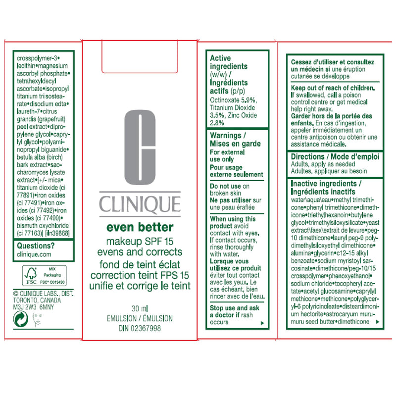 Clinique Even Better Makeup SPF 15 Foundation, Ivory