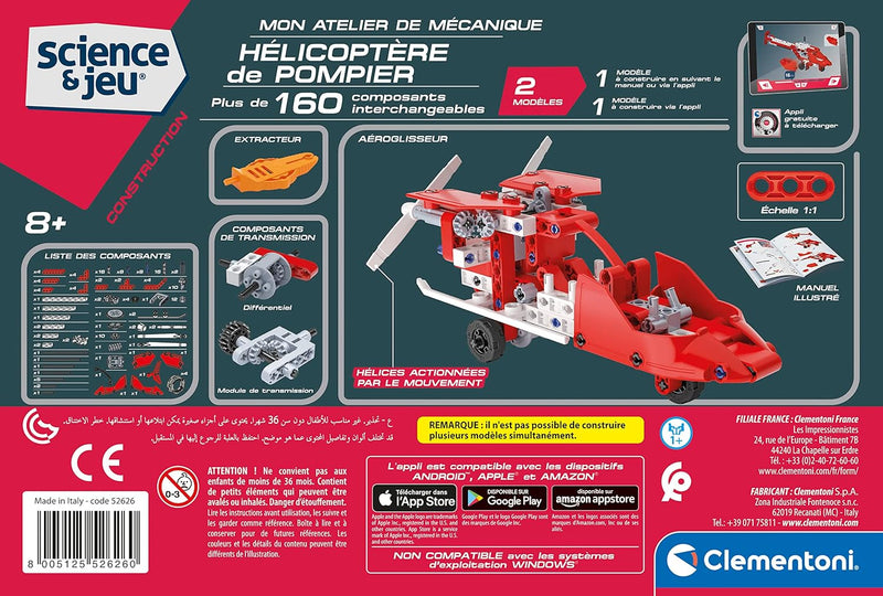 Clementoni - Mon Atelier de Mecanique - Helicoptere de Pompier - French Edition