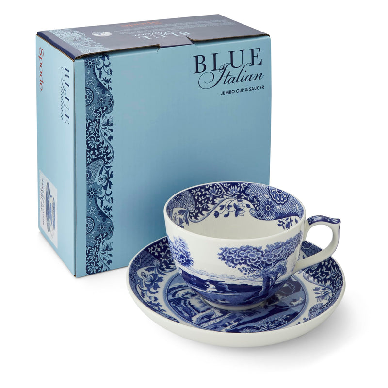 Spode - Blue Italian - Tasse Jumbo et Soucoupe | 591 ml / 20 oz