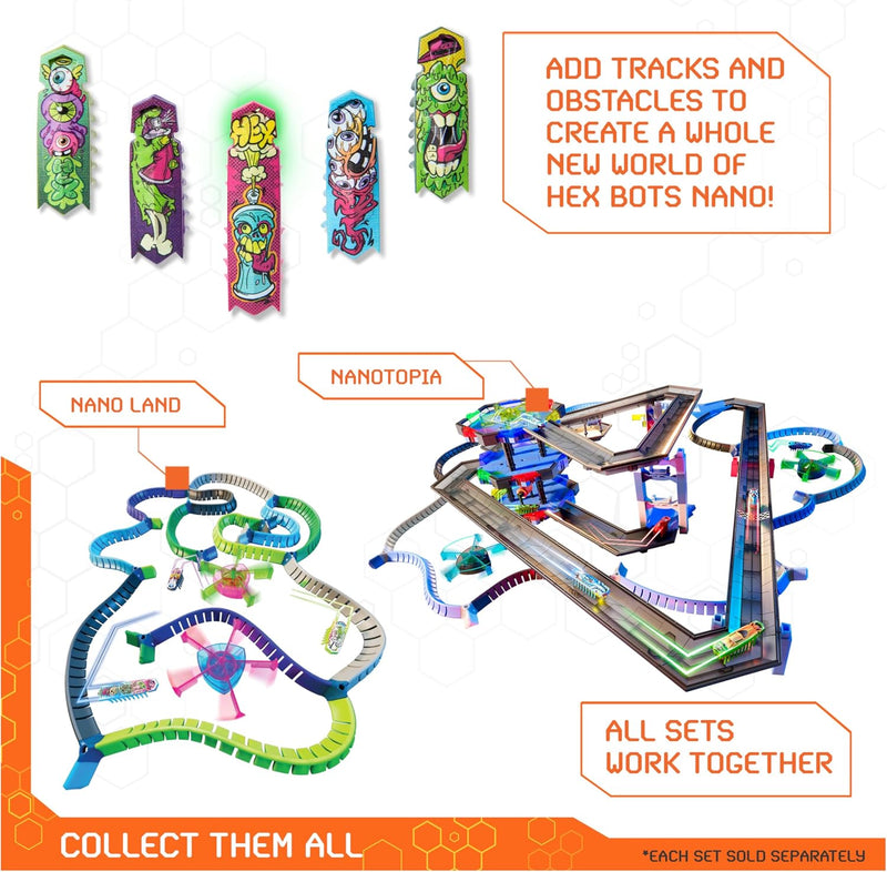 HEX BOTS - Nano 5 Pack, 4 Mini Bots with Bonus Flash Bot