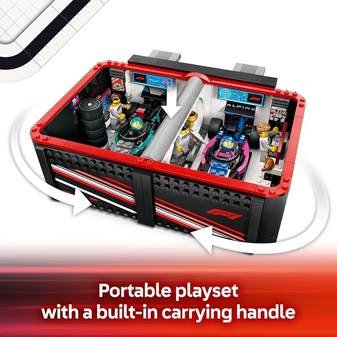LEGO - 60444 - City - F1 Garage & Mercedes AMG & Alpine Cars - 678 Pc