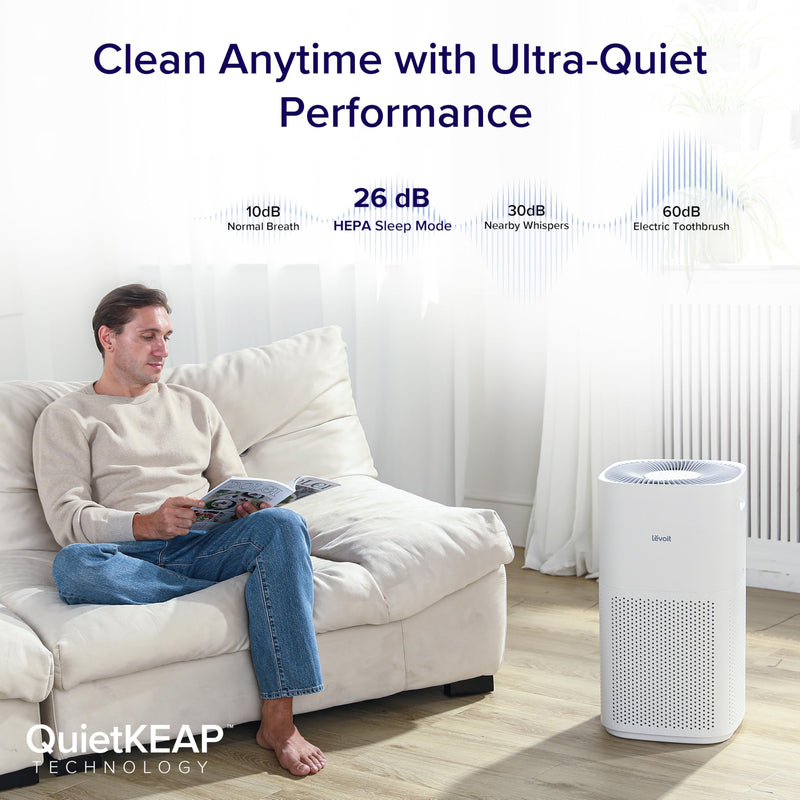 Levoit Core 600S-P Smart Air Purifier, White and Grey