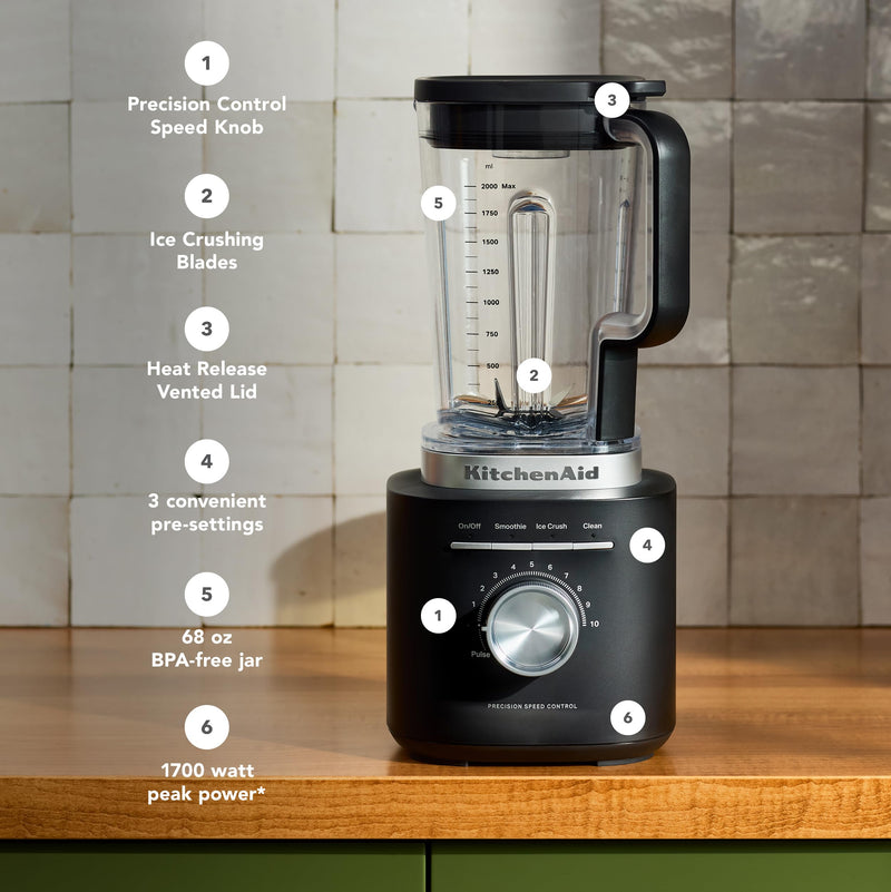 KitchenAid - Pure Power KSB2072BM - Countertop Blender - Matte Black