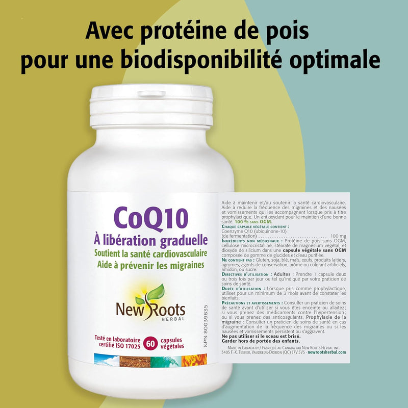 New Roots Herbal - Slow Release COQ10 100MG - 60 Capsules