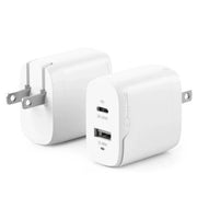 Alogic - Wall Charger 2 Port 40W Gan PD 2X USB-C (20W - 30W Each) Rapid Power - White