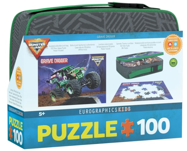 Eurographics - 100 Piece Jigsaw Puzzle - Grave Digger - Monster Jam | Lunch Bag