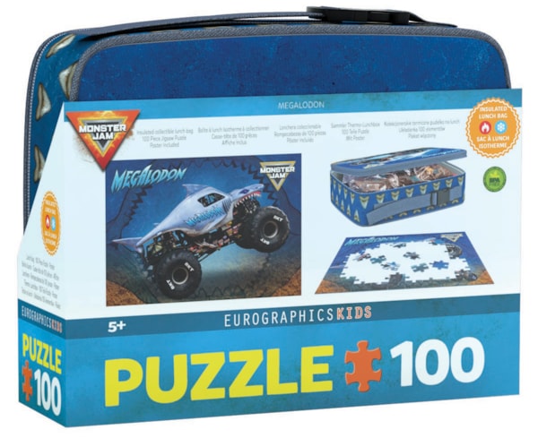 Eurographics - 100 Piece Jigsaw Puzzle - Megalodon - Monster Jam | Lunch Bag