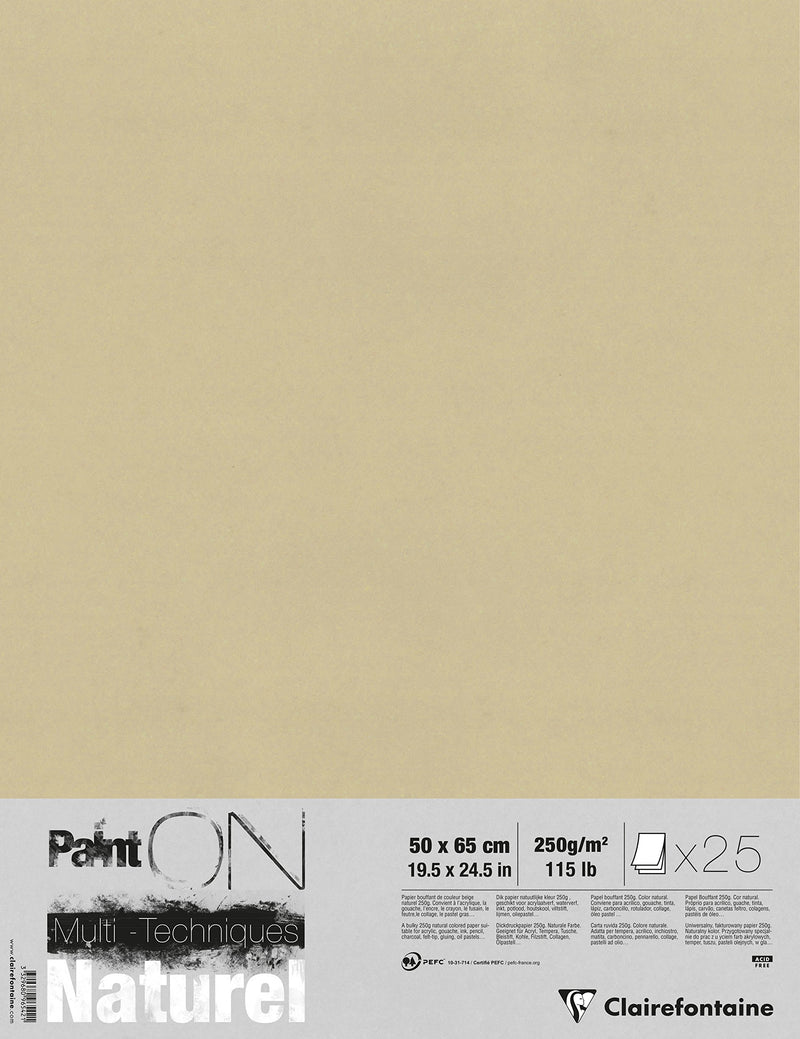 Clairefontaine - Paint'On Natural 250g. 25S 19.7X25.5