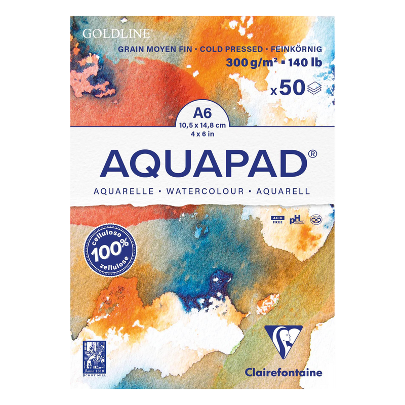 Aquapad glued pad 300G 50 sheets A6 (4.1 x 5.8 in)