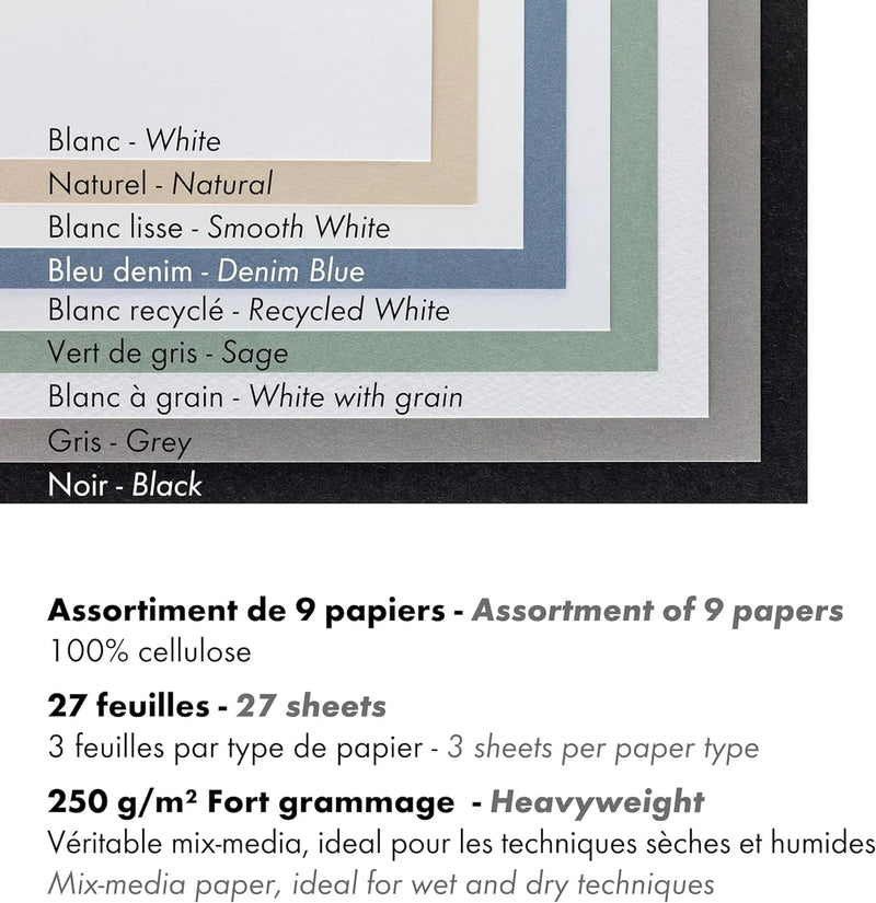 Clairefontaine - Paint'On Drawing pad Mix 27S (9X3S) Ass.A5 250g
