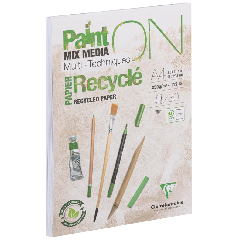Paint'On recycled paper pad 250G white 30 sheets  A4