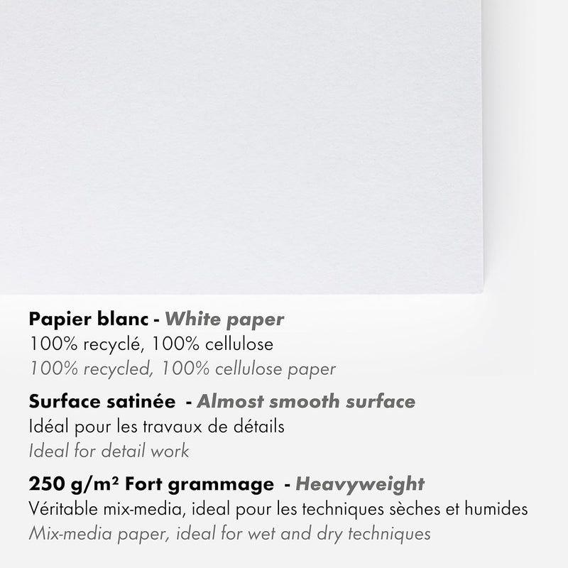 Paint'On recycled paper pad 250G white 30 sheets  A4