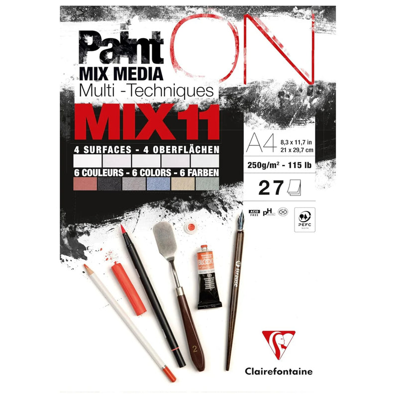 Clairefontaine - PaintON MIX11 27sh Ass.5W*3sh+6C*2sh A4