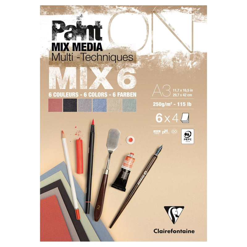 Paint'On pad Mix6 250G 24 sheets 6 x 4 sheets A3 (11.7 x 16.5 in)