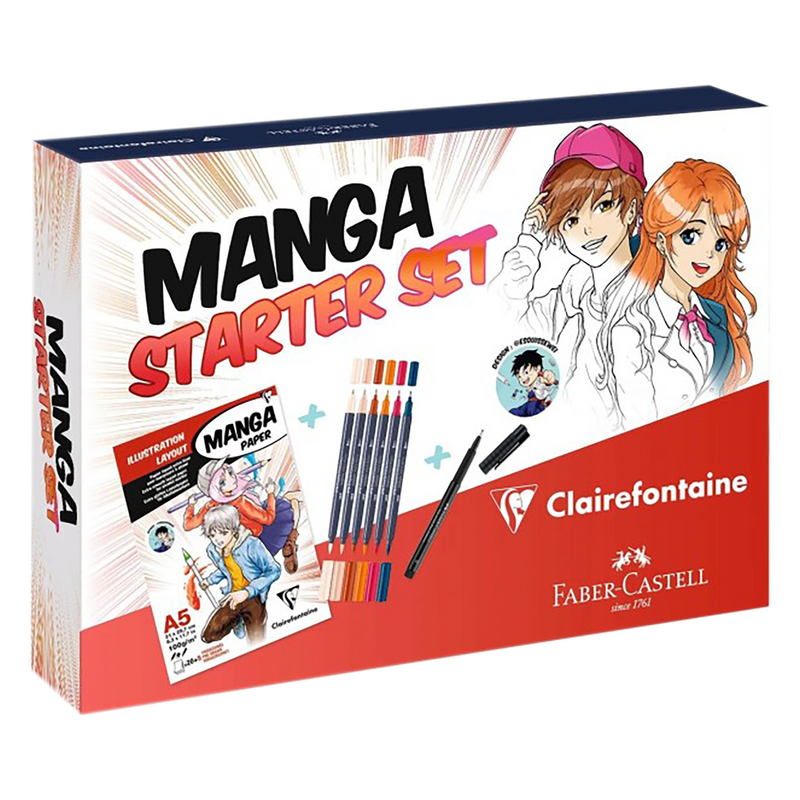 Manga Starter Set Clairefontaine A5 Manga Pad and Sketch markers