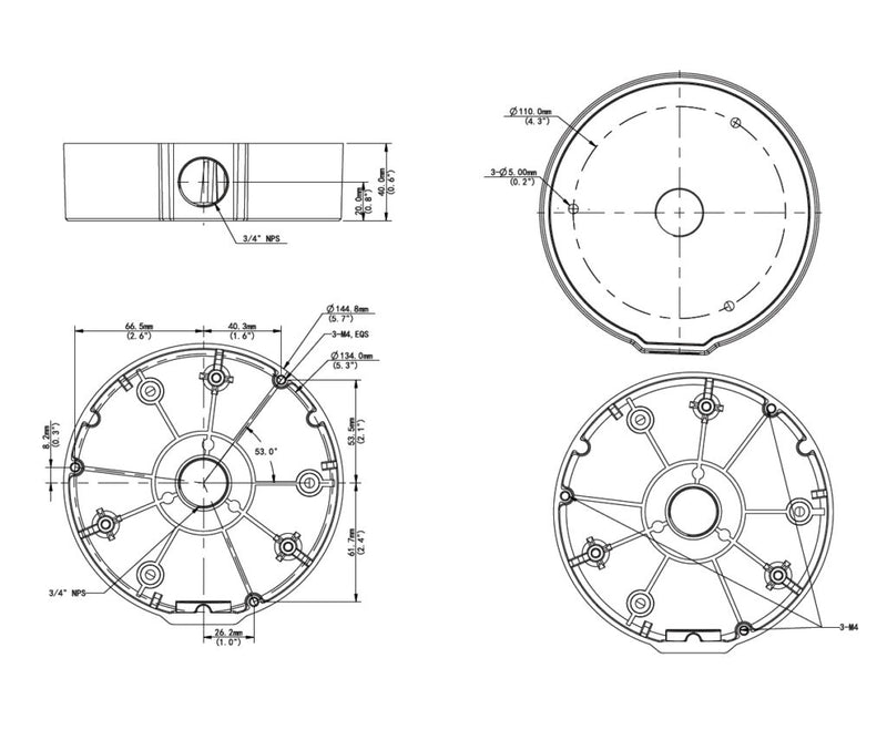 Gyration - Mounting Box for Network Camera ACS-J103 - Aluminum Alloy