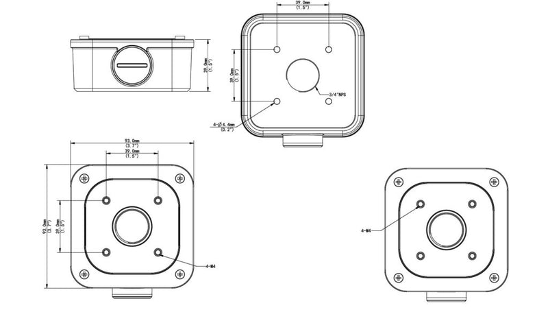 Gyration - Mounting Box for Network Camera ACS-J104 - Aluminum Alloy