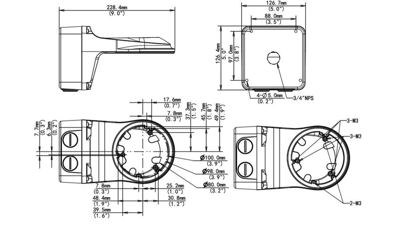 Gyration – Wall Mount for Network Camera ACS-J108- Aluminum Alloy