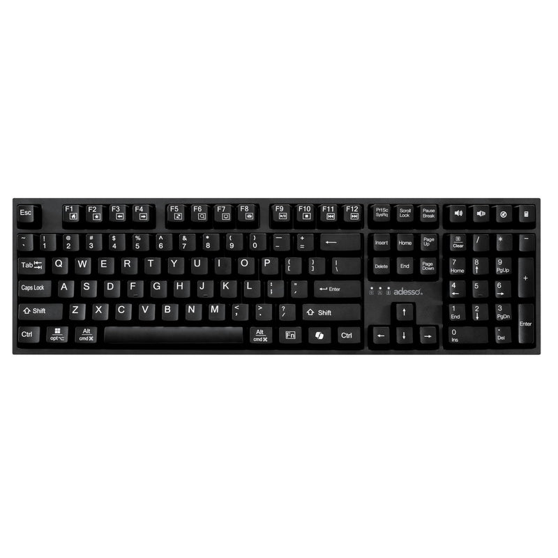 Adesso - Keyboard Wired Multi OS 2X Large Print Copilot AI Hotkey - Black