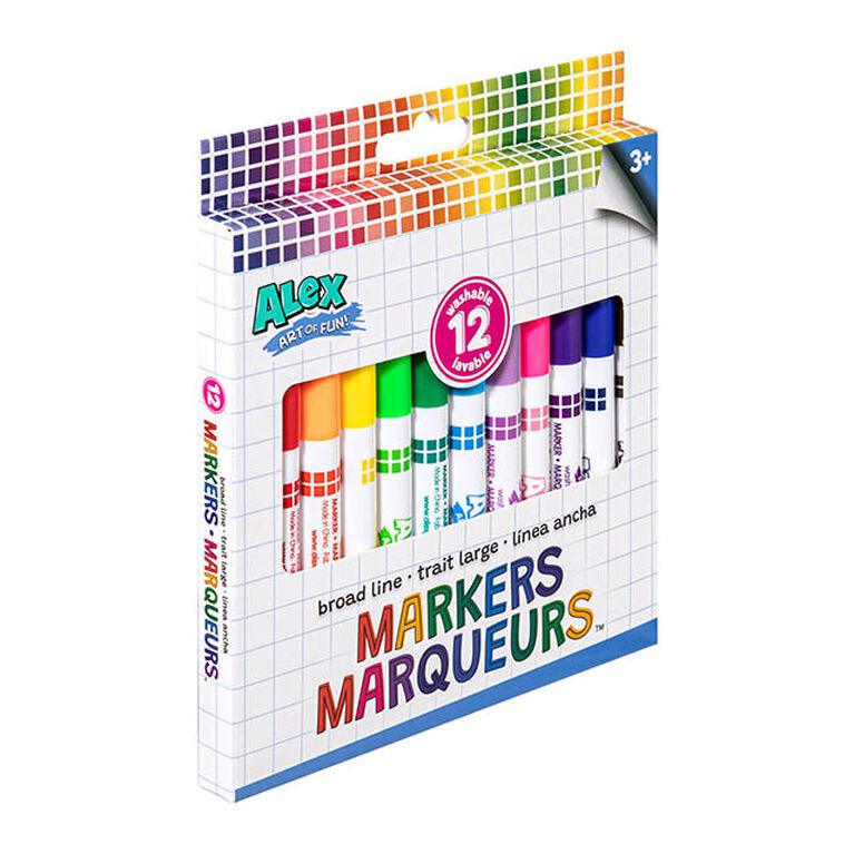 ALEX - Art of Fun - Broad Line Markers 12Pk - Limolin 
