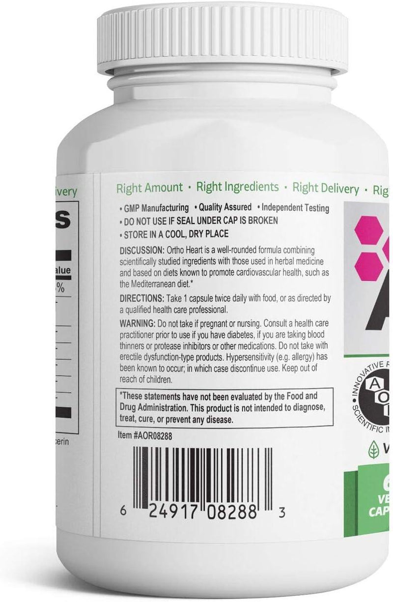 AOR - Ortho Heart 60caps - (Blood Pressure Relief) Brand: AOR Advanced Orthomolecular Research - Limolin 