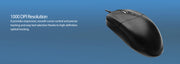 Adesso - Mouse Wired HC-3003US 3 Buttons optical scroll up to 1000dpi PC/Mac - Black - Limolin 