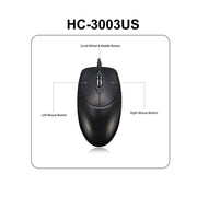 Adesso - Mouse Wired HC-3003US 3 Buttons optical scroll up to 1000dpi PC/Mac - Black - Limolin 