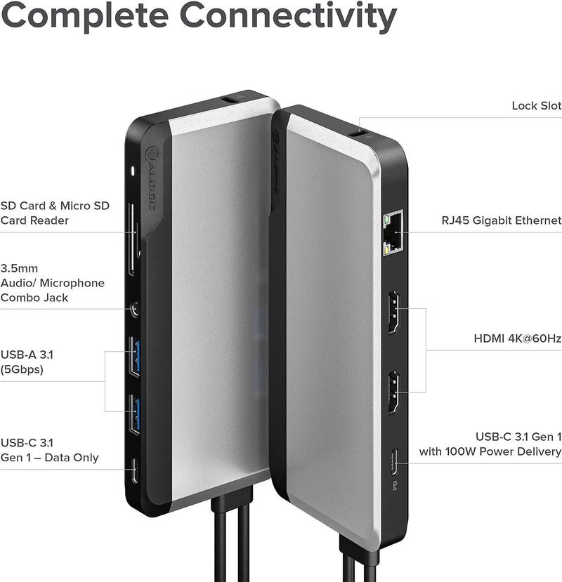 Alogic - Docking Station - USB-C Dual Display 10-in-1 Super Dock - Limolin 