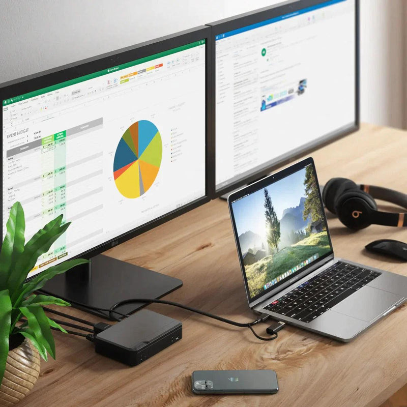 Alogic - Docking Station - USB-C or USB-A Dual Monitor - Black - Limolin 