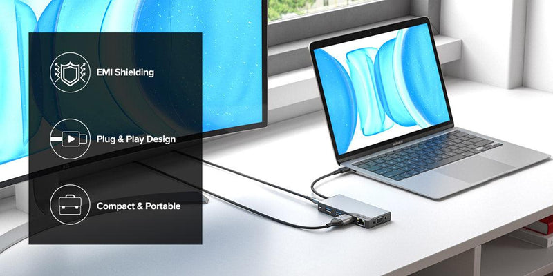 Alogic - Hub 6-in-1 USB-C 2x USB-A 31 HDMI 4K - Space Grey - Limolin 