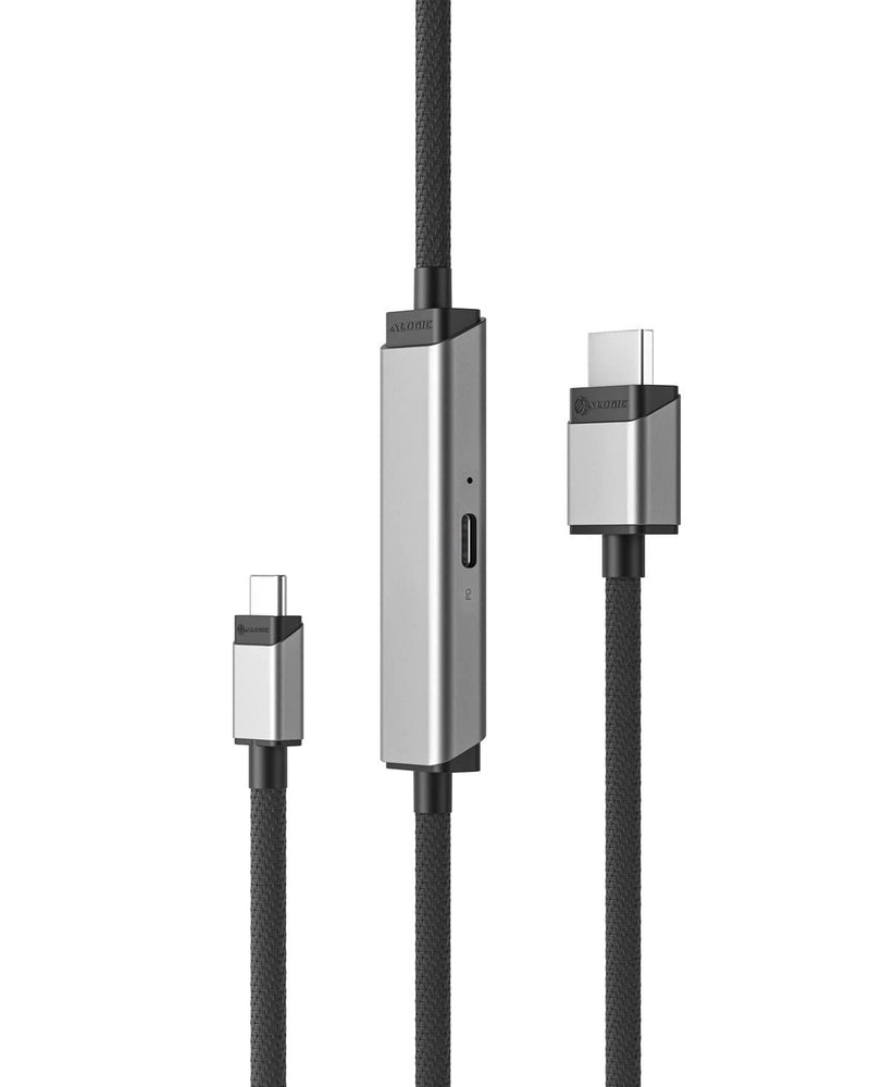 Alogic - USB-C to HDMI 4k Ultra HD Cable 6ft with 100W Power Delivery PD Pass through - Black - Limolin 