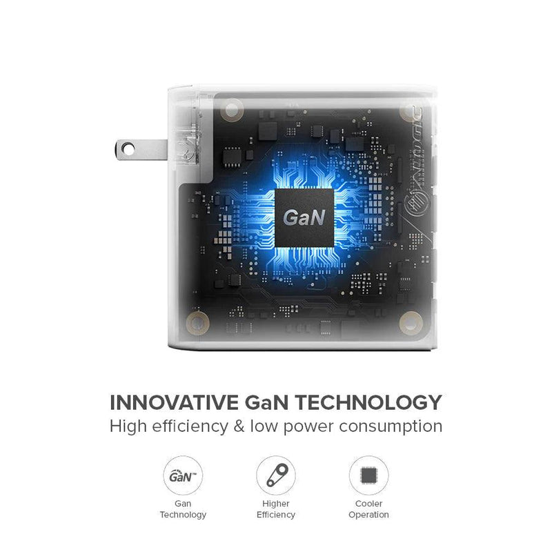 Alogic - Wall Charger 4 Port 100W GaN Charger - Includes 2m USB-C Cable  - White - Limolin 