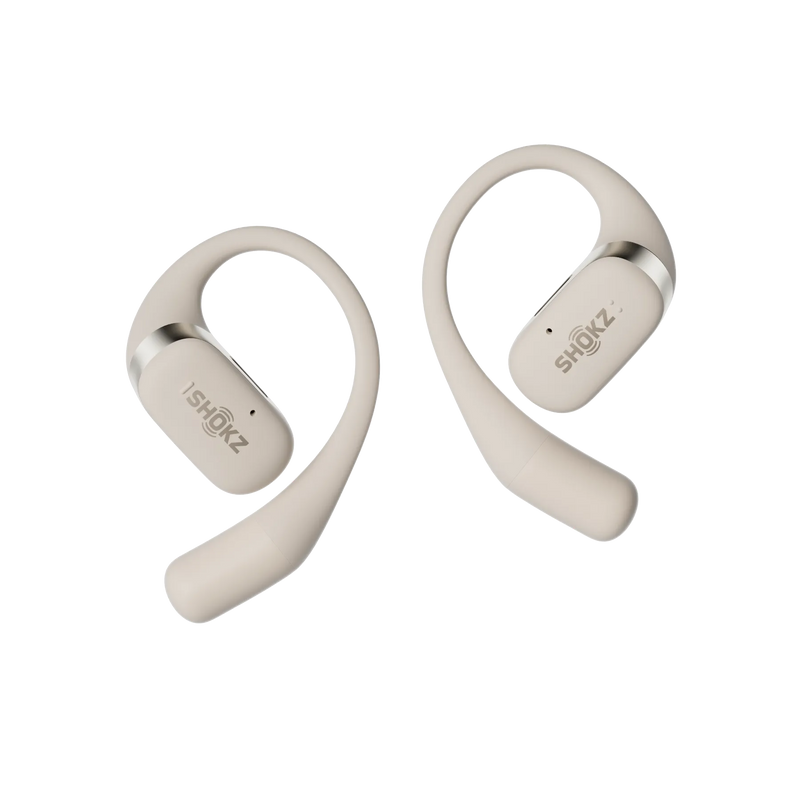 Shokz OpenFit beige open-ear wireless earbuds