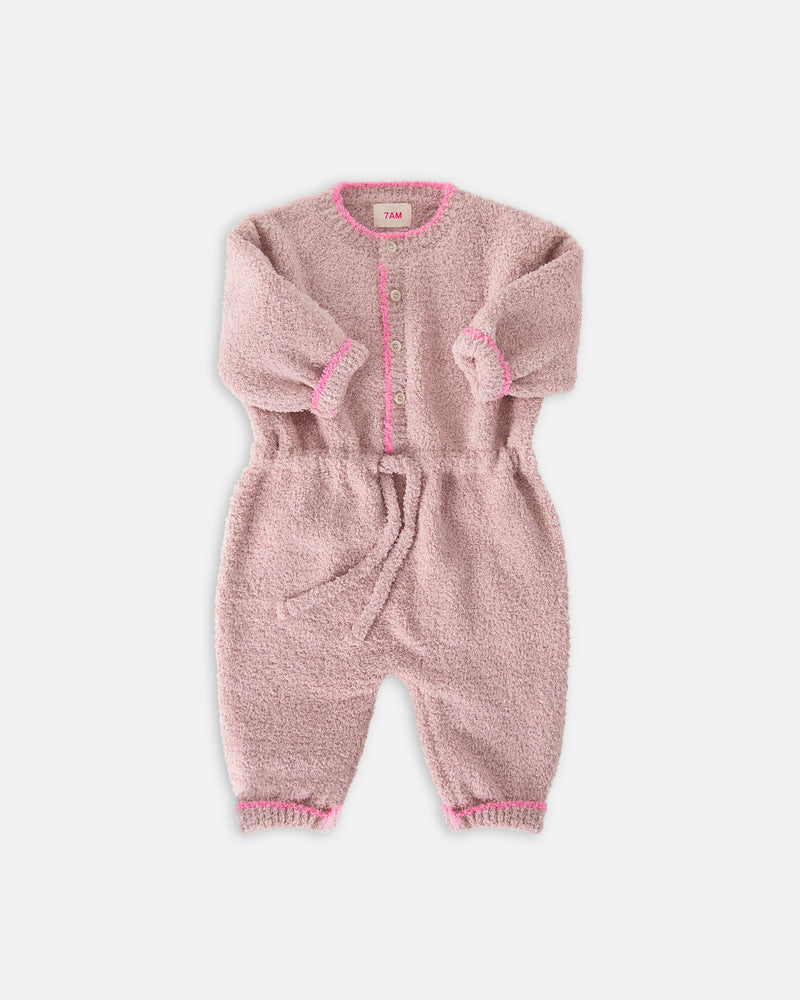 7AM - Boxy Long Sleeve Jumpsuit - Fuzzy