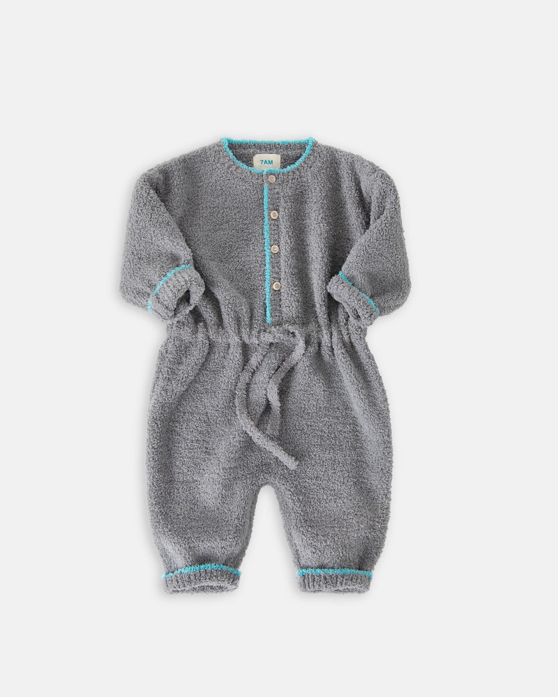 7AM - Boxy Long Sleeve Jumpsuit - Fuzzy